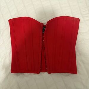 Pretty Little Thing Red Corset Top